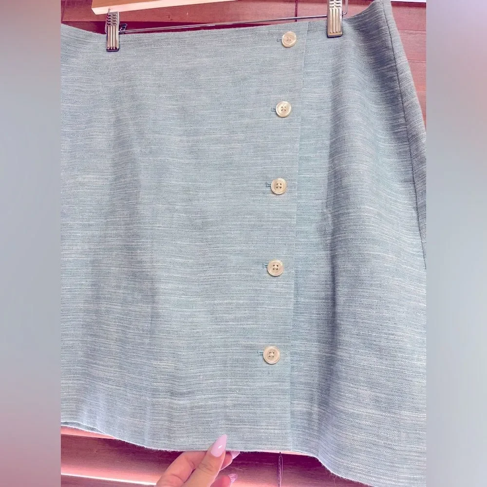 NWT LOFT Silver Straight Skirt Size‎ 14 Retro 70s Vibes